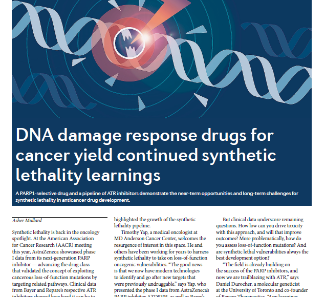 NatRevDrugDisc's tweet photo. Synthetic lethality strategies in oncology exploit cancerous loss-of-function mutations by targeting related pathways. Find out more about the latest advances in the field with targets including PARP1 and ATR in this news story ICYMI https://t.co/N7rNzXz6Lf https://t.co/B1ju2cqk3w