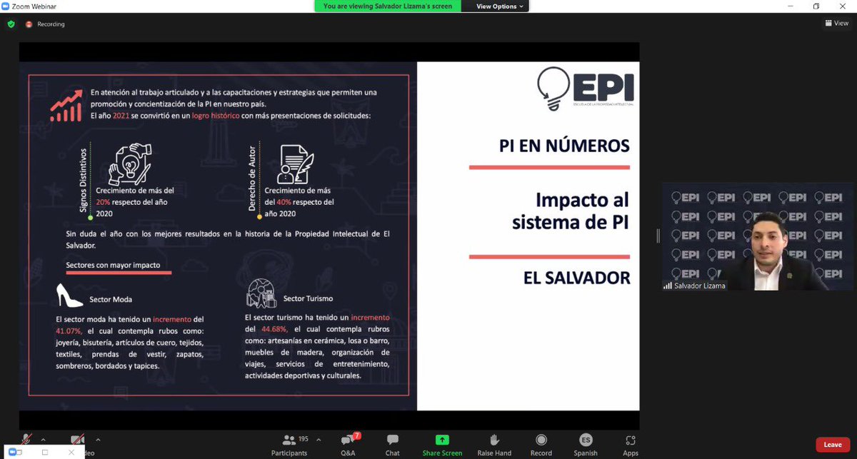 SvLizama's tweet photo. Este día participando en la Conferencia Internacional con todas las Academias y Escuelas de Propiedad Intelectual #IPTI  @WIPO con muchos retos y proyectos en la modernización y uso del sistema nacional de propiedad intelectual #EPI🚀🚀👨🏻‍💻👩‍🎨🇸🇻👨🏻‍🎨 #creatividad e #innovación https://t.co/0n5ltgSJAf