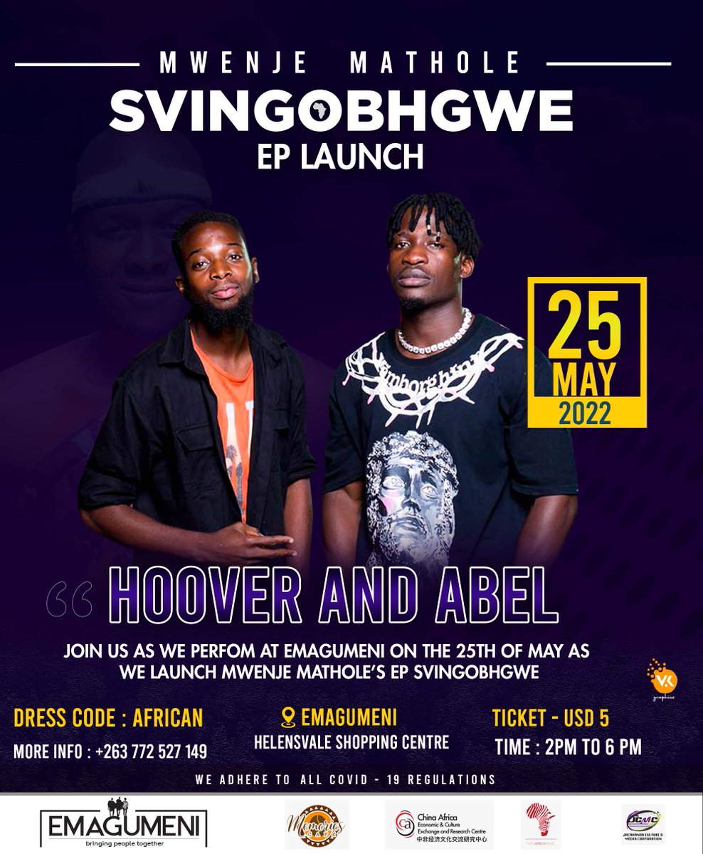 It's here and its ripe! <a href="/mwenjemathole/">Mwenje Mathole</a> made sure to work with the best in the industry for this project to be the masterpiece it is. Join us tomorrow at <a href="/emagumenizw/">emagumenizw</a> Hellensvale and tickets are only going for $5! <a href="/nyashadavidzw/">Nyasha David</a> <a href="/MaryAnibal/">Mary Anibal</a> <a href="/panathevoice/">P.A.N.A.S.H.E</a> <a href="/ZivanayiZ/">zivanayi steve zhao</a> <a href="/NandiFeli/">Feli Nandi</a>