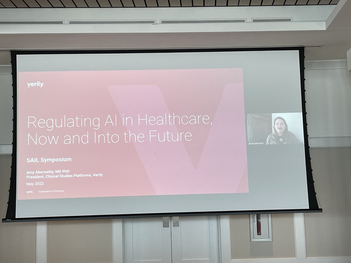 JMinImmunoland's tweet photo. Regulating #AI in #healthcare with @verilylifesci’s Amy Abernathy #SAIL22 https://t.co/zZux8muFdG