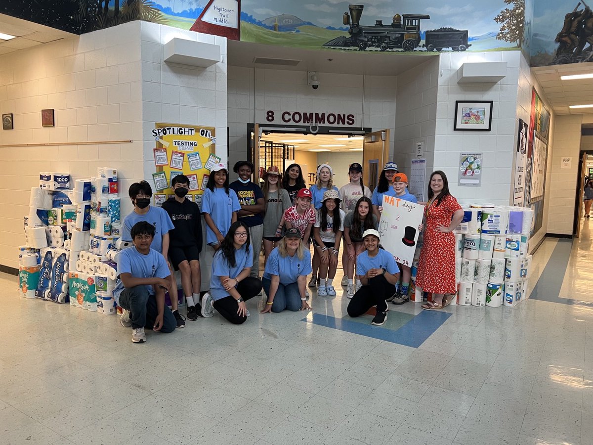 PrincipalPolk's tweet photo. Our students collected toilet paper and paper towels this morning to benefit the CCSD Food Pantry. Way to go, huskies! https://t.co/xdaXfolNh1