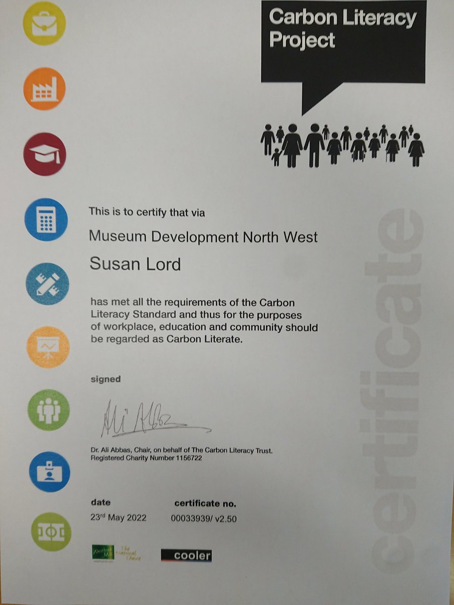 BuryArtMuseum's tweet photo. A member of our team has completed the #RootsandBranches @Carbon_Literacy training run by the brilliant team at @MuseumDevNW we are one step further to reaching our goals!
#CarbonLiteracy #CLMuseums https://t.co/ZvKPOocvOO