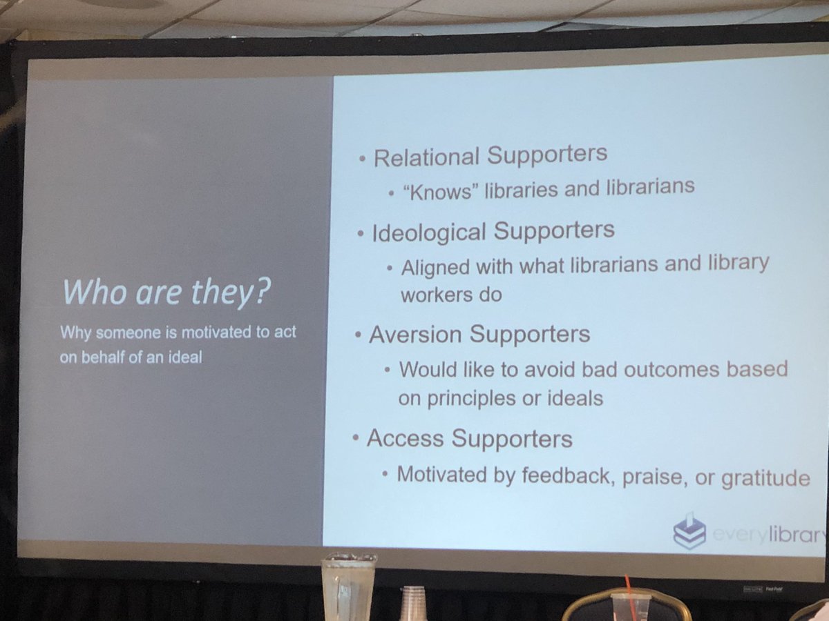 Susan_Reads's tweet photo. So why is someone motivated to act on behalf of an ideal? There are 4 types of supporters. #everylibrary #MassLib2022 https://t.co/Ha6jekMV4u