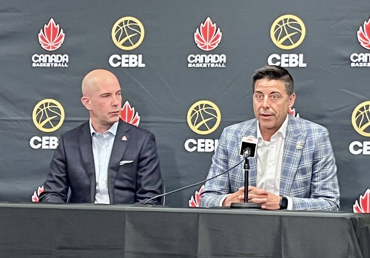 CanBball's tweet photo. BREAKING NEWS: @Bartlett_MikeR &amp; @mikemorreale18 announce the 🇨🇦 Senior Men’s National Team will play a @FIBA World Cup Qualifier game on July 1st in Hamilton, ON, with the support of the @CEBLeague 🏀🇨🇦 

#CanadaBasketball #CEBL #FIBAWCQ https://t.co/7ACzGzrFqA