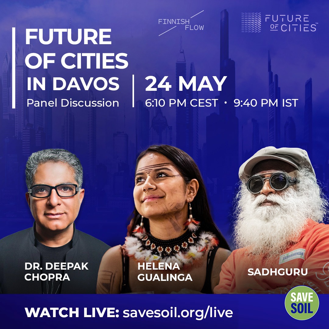 SadhguruJV's tweet image. Sadhguru in Davos.
LIVE | 24 May | 6:10 PM CEST | 9:40 PM IST |
Watch : youtu.be/reJ4KDe1vZ8
@deepakchopra @SumakHelena @sadhgurujv @jannasalokangas @FOCities
#WEF22