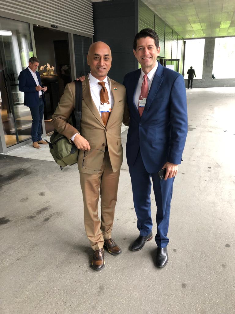 He also met with Mr. Yusuffali M.A., Chairman Lulu Group, Arvind Krishna, Chairman and CEO, IBM and  Paul Ryan, Former speaker of the US House of Representatives on what is turning out to be an eventful Day 2 at #wef22. <a href="/JayGalla/">Jay Galla</a> in #Davos.