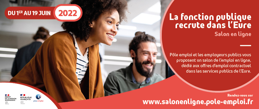 FTravail_NDIE's tweet image. La fonction publique recrute dans l’Eure 🚀  
#Poleemploi et les employeurs publics proposent un salon en ligne dédié aux offres d&apos;#emploi contractuel dans les services publics de l’Eure.
Toutes les infos 👉 plmpl.fr/c/JgmHq