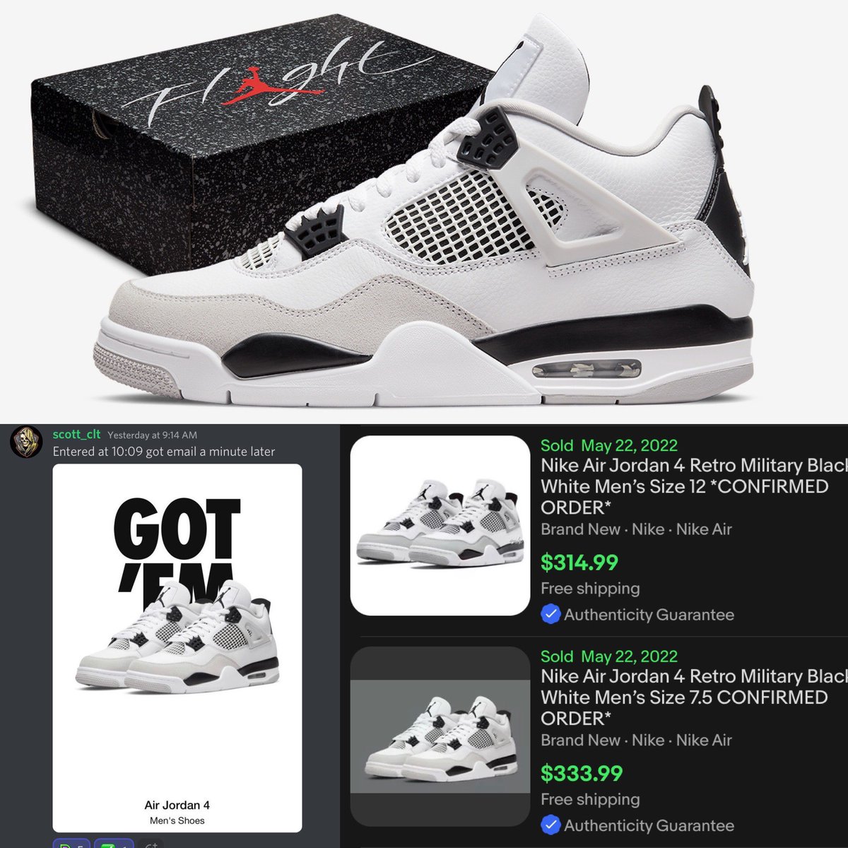 DivineResell (@DivineResell) on Twitter photo 2022-05-24 14:20:11 👟Our members cooked the Air Jordan 4 Retro Military release🕺🏼 🟢$220 —> $335+✅ 🔵We provided our members with a guide that contained every AJ4 link💰 💠Start making MONEY with us today by FILLING out the LINK in our BIO➡️ #divineresell #Nike #cookgroup #Kicks #flip #SNKRS 👟Our members cooked the Air Jordan 4 Retro Military release🕺🏼 🟢$220 —> $335+✅ 🔵We provided our members with a guide that contained every AJ4 link💰 💠Start making MONEY with us today by FILLING out the LINK in our BIO➡️ #divineresell #Nike #cookgroup #Kicks #flip #SNKRS