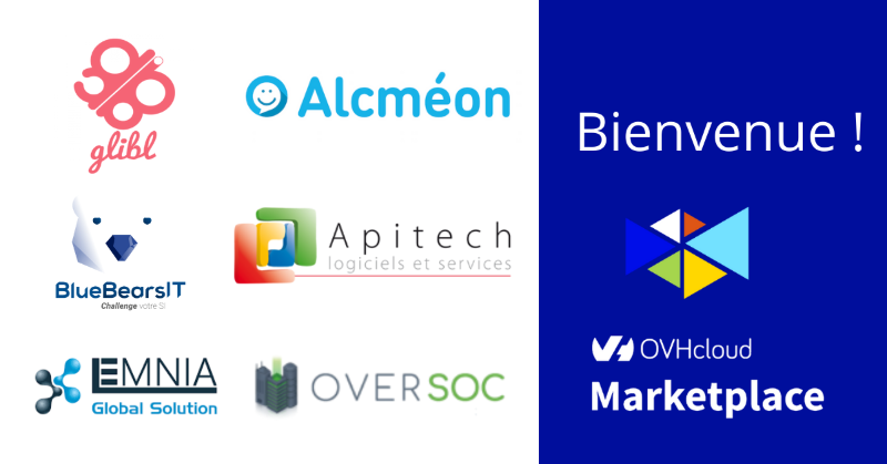 OVHcloud_FR's tweet photo. Bienvenue à nos nouveaux vendeurs partenaires sur OVHcloud marketplace @alcmeon_answers, @apitech_fr, #BluebearsIT, @Glibl, @Lemnia_GS et @OverSOC. 

Trouvez des solutions de confiance prêtes à l'emploi pour tous vos besoins professionnels.💡🚀