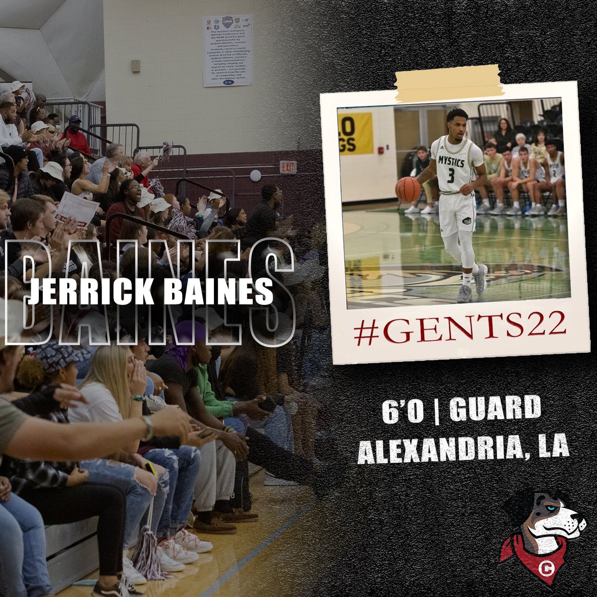 GentsBasketball's tweet image. Alexandria, LA ➡️ The Gold Dome

Jerrick (@BainesJerrick) is a JUCO transfer from Bismarck State College, who brings proven scoring and playmaking back home to the Boot! Welcome to the family Jerrick! #Gents22