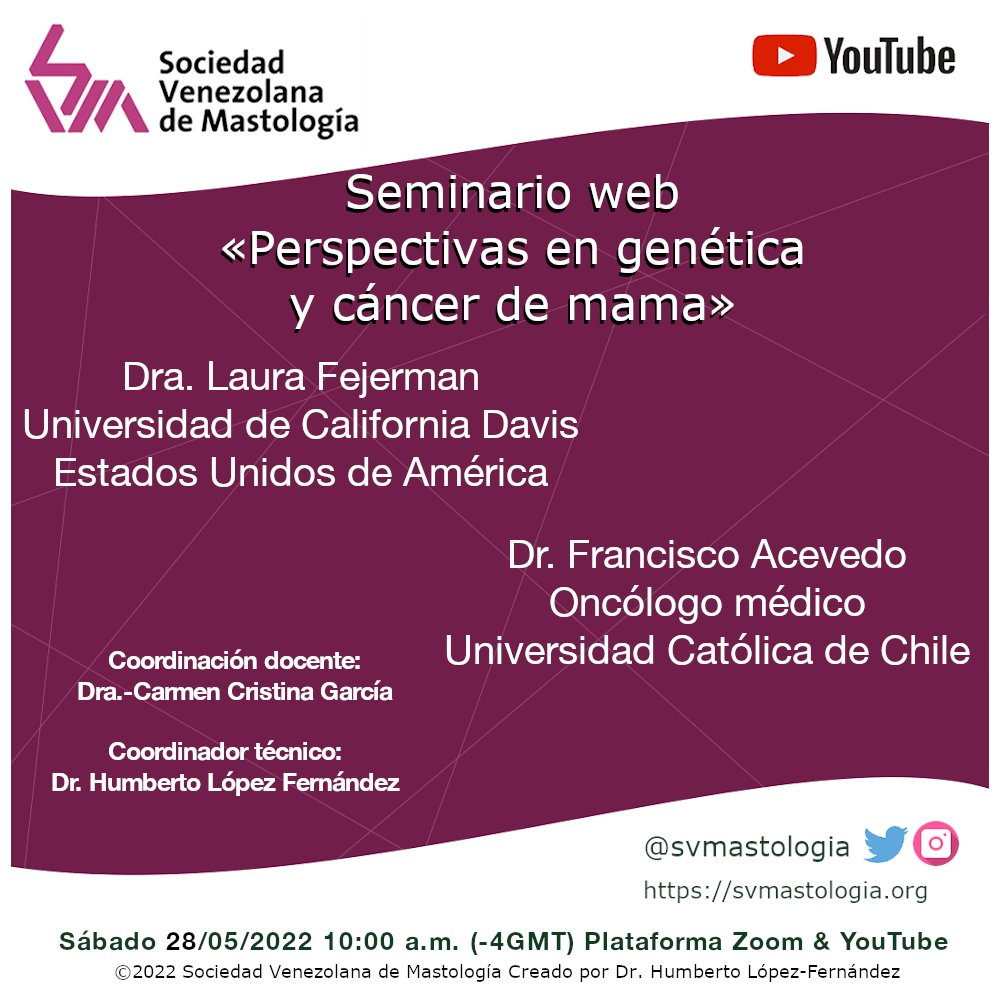 Seminario web «Perspectivas en genética y cáncer de mama» - eepurl.com/h2Ob51