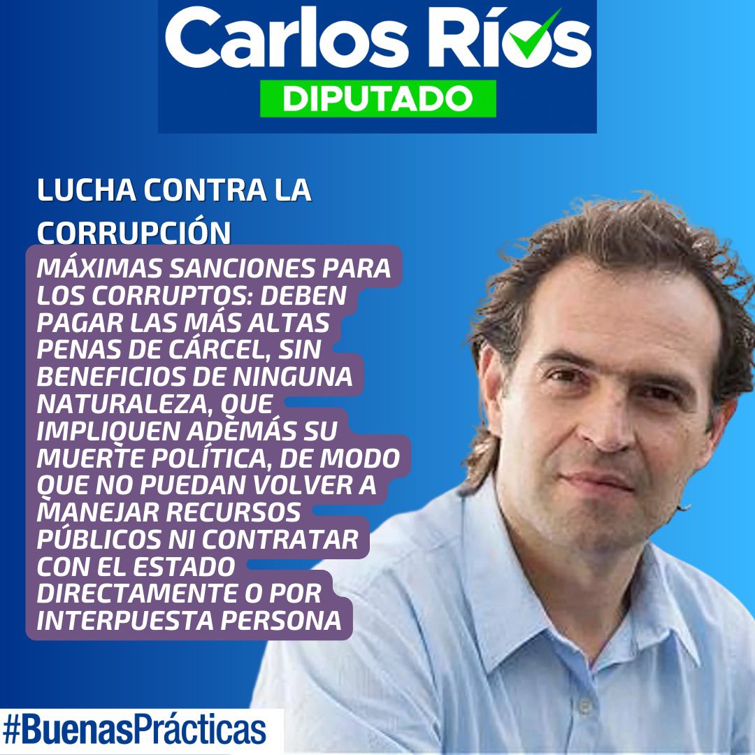 CarlosjRiosc's tweet photo. La lucha contra la corrupción debe ser una de las banderas de cualquier gobierno que quiera generar cambios reales en #Colombia. Nos #identificamos con las propuestas de #FedericoGutierrez y su compromiso en perseguir a aquellos que realizan estas prácticas. 
#ficopresidente2022 https://t.co/xTXv5KDrUm
