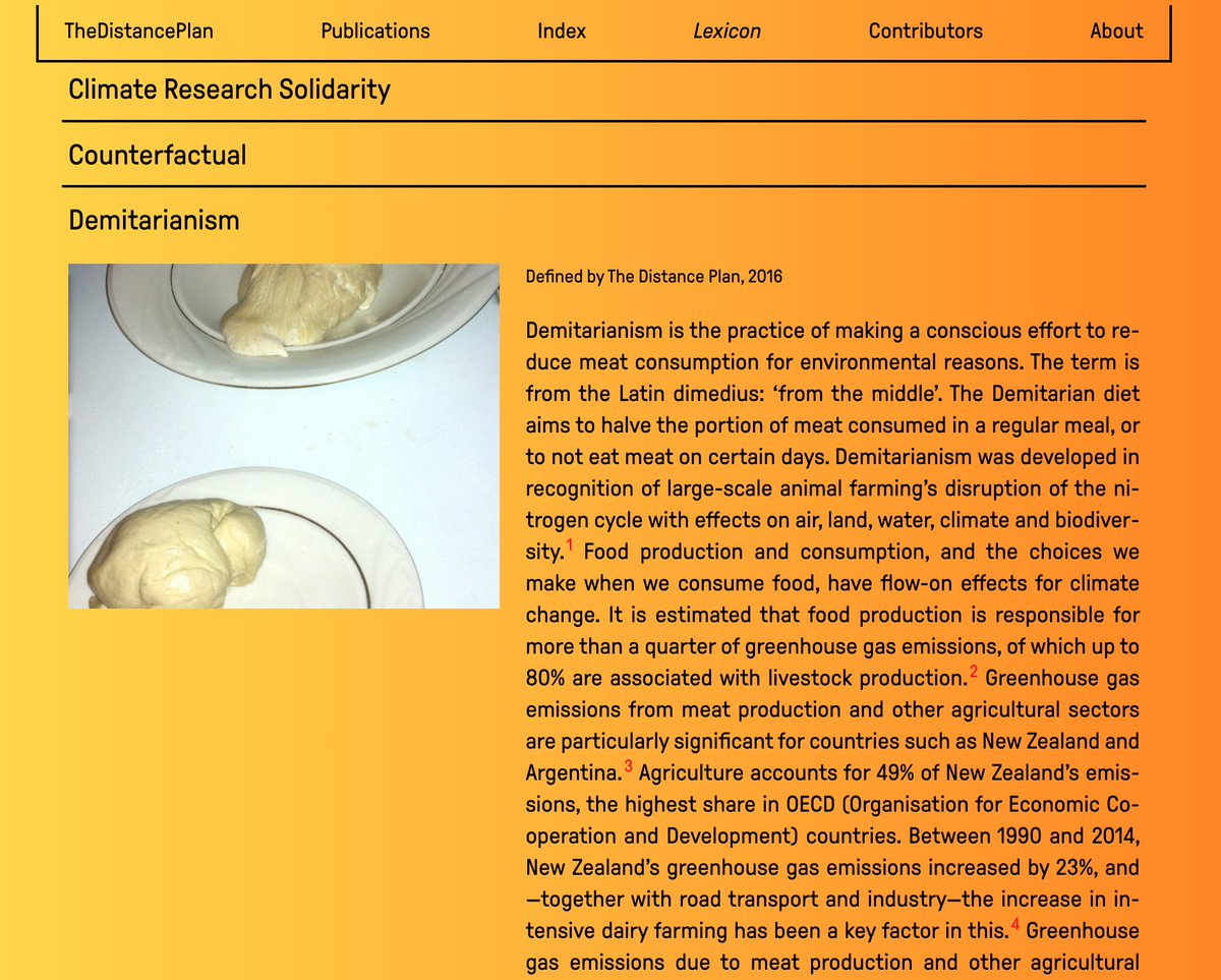 TheDistancePlan's tweet image. "DEMITARIANISM": "The practice of making a conscious effort to reduce meat consumption for environmental reasons. The term is derived from the Latin dimedius: "from the middle." The Demitarian diet aims to [at least] halve the portion of meat consumed..." thedistanceplan.org/lexicon/demita…