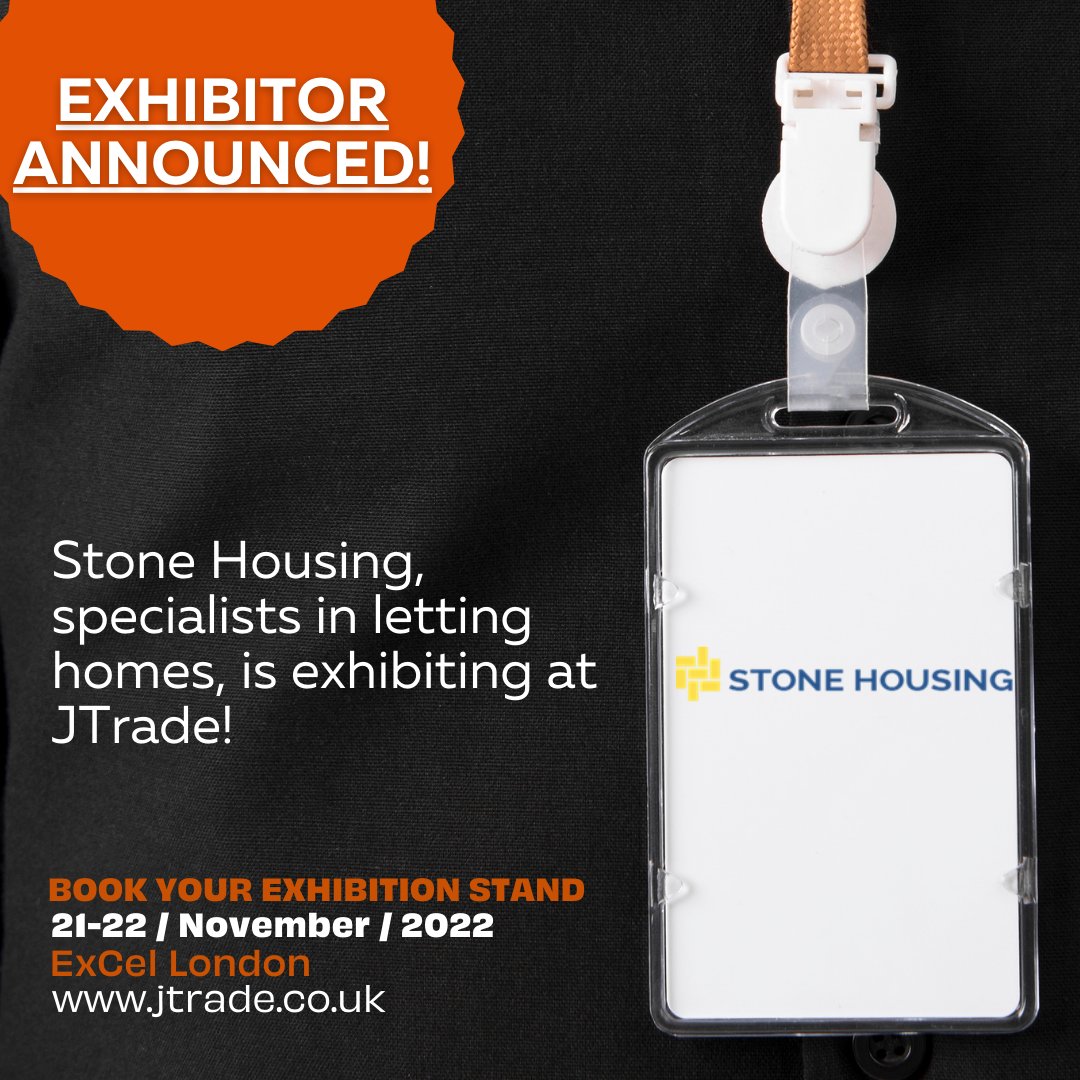 jtrade_London's tweet photo. EXHIBITOR ANNOUNCEMENT!

Stone Housing, specialists in letting homes in London and the surrounding areas, is exhibiting at JTrade! 

>> https://t.co/u0RFkNJWOH

#JTrade #JTrade22 #property #homes #lettings #tenants #rent https://t.co/htWMBD3lTb