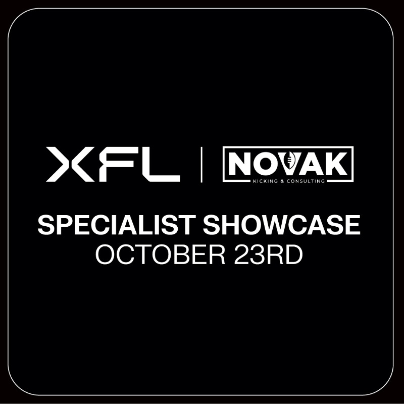 TheUFL's tweet photo. Calling all kickers, punters, and long snappers!

We’re partnering with Novak Kicking &amp; Consulting to produce a specialist showcase on October 23rd.

Register for a chance to show off your skills to XFL coaches and personnel for potential inclusion in our 2023 draft player pool.