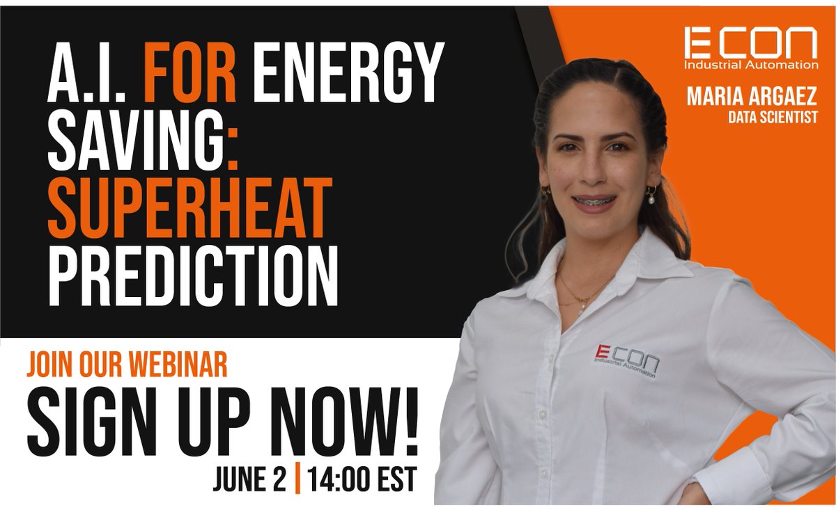 ECON_Automation's tweet image. There&apos;s no more time to waist! ⏰

We&apos;re waititng for you this June 2! Sign up right now and be part of this big online WEBINAR. 🔥⚙️A.I. For Energy Saving: Superheat Prediction 🔥⚙️

Register link: bit.ly/3LM40Qa

#webinar #energy #quality #machinelearning