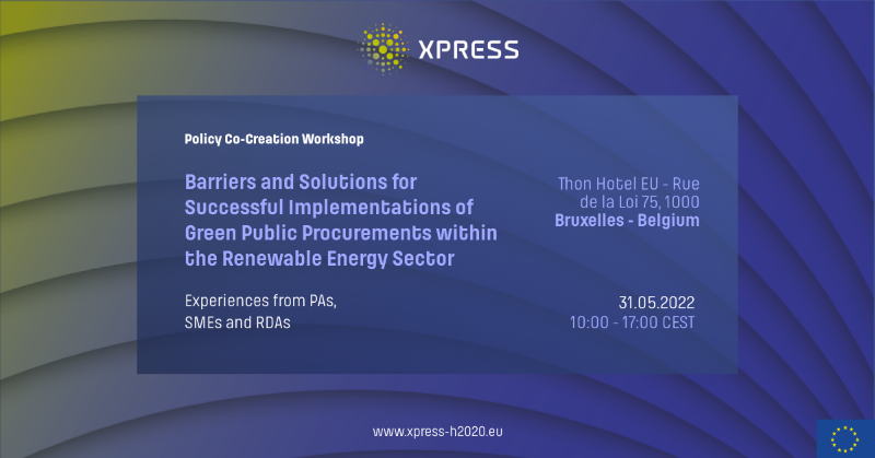 xpressh2020's tweet photo. Policy Co-creation Workshop is coming! 🗓️
Organized as part of the H2020 #XPRESS is focused on the not yet fully developed potential of public procurement and supporting the application of innovative technologies in energy transformation.
+ https://t.co/VxRUiSBkwX