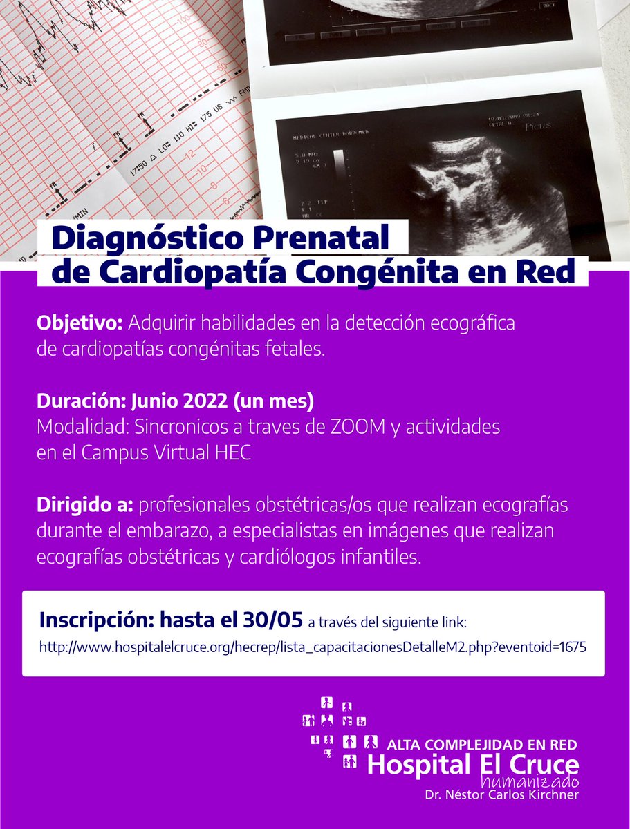 ArielGuinoa's tweet photo. 📚🤓 ¡Siempre aprendiendo y enseñando!

Capacitación: Diagnóstico Prenatal De Cardiopatía Congénita en Red

Inicio: 02/06/2022
Fin: 30/06/2022
Clase semanal: días jueves 
Horario: 18 horas. 
Duración: 2 horas

🔗Link de inscripción:
https://t.co/SvNwi60icZ https://t.co/3Wgl3pA4cO