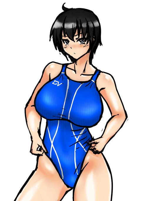 ボーイッシュ競泳水着描きたい 