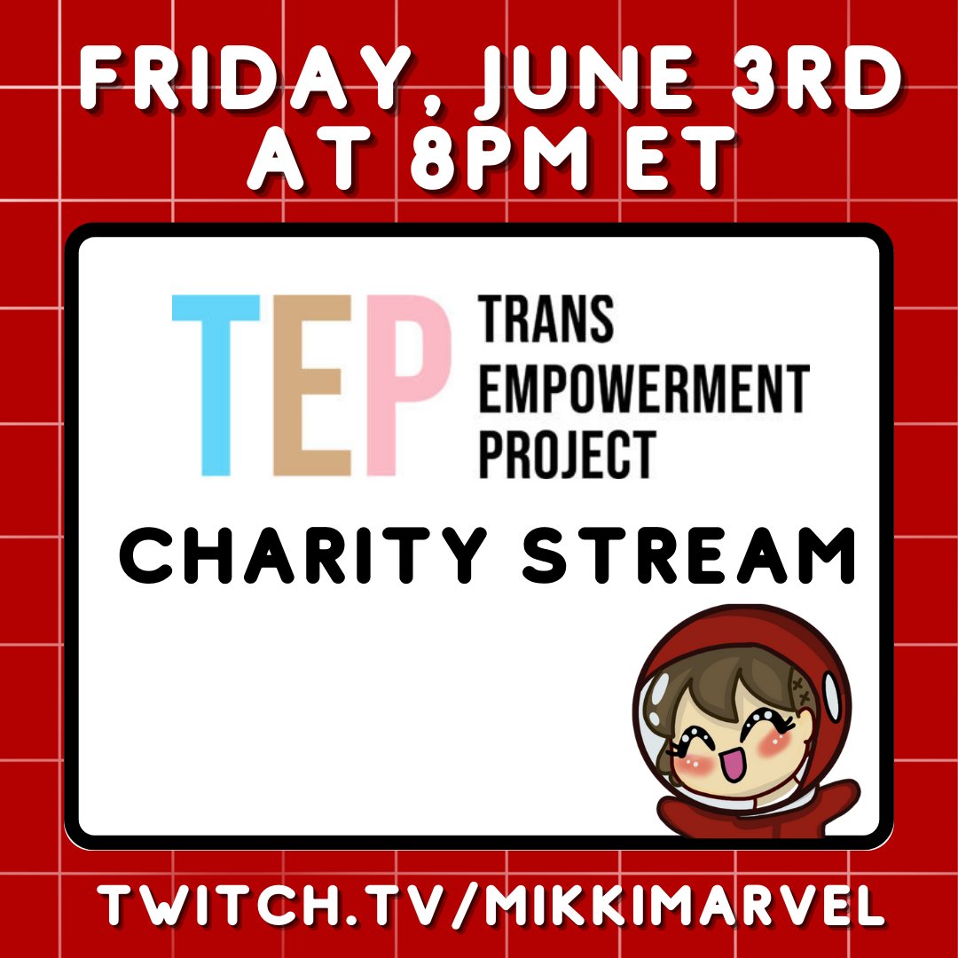 Mikki_Marvelous's tweet photo. 📢Friday, June 3rd at 8pm ET 📢
I'm doing a charity stream with @softgiving
to raise money for Trans Empowerment Project (@trans_empowered
) Incentives and Milestone info coming soon! https://t.co/MvjwFiM8Ga