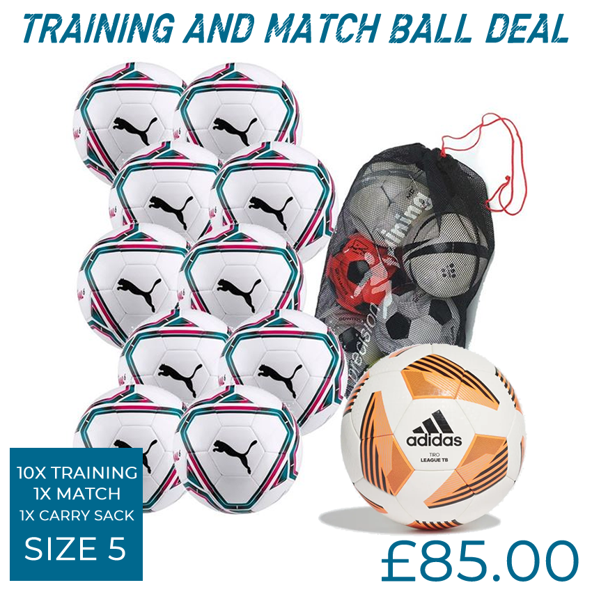 WOW! 10x training footballs and a match ball, with a mesh carry sack to keep them all together. Only £85.00! sportingtouch.com/footballs/foot… Size 4's & 5's #football #footballs #teamwear #sundayleague #juniorfootball #bargain