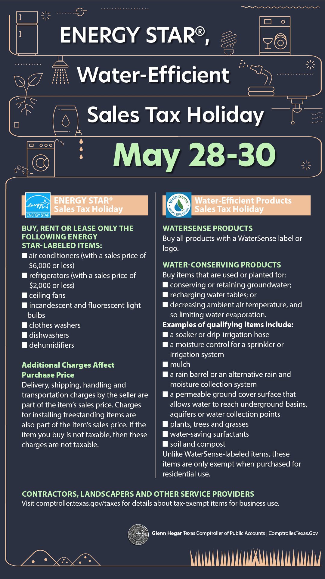 Texas Comptroller on Twitter "Buy items that conserve 💦⚡ taxfree this