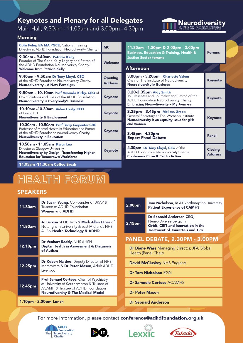 Health Care Professionals - June 24th Conference - with sector specific forums for health MHP, Commissioners, Psychologists &amp; Psychotherapists book: £175 eventbrite.co.uk/e/neurodiversi… <a href="/BPSOfficial/">British Psychological Society</a> <a href="/NICEGetInvolved/">Get Involved at NICE</a> <a href="/BACP/">BACP</a> @ISPC_NonProfit <a href="/BMCPsychRes/">BU/BMC Psychiatry Residency</a> <a href="/CEC_EPS/">EPS: City of Edinburgh Council</a> <a href="/RcpsychCAP/">rcpsychCAP</a> <a href="/rcgp/">Royal College of General Practitioners</a> <a href="/rcpsych/">Royal College of Psychiatrists</a>