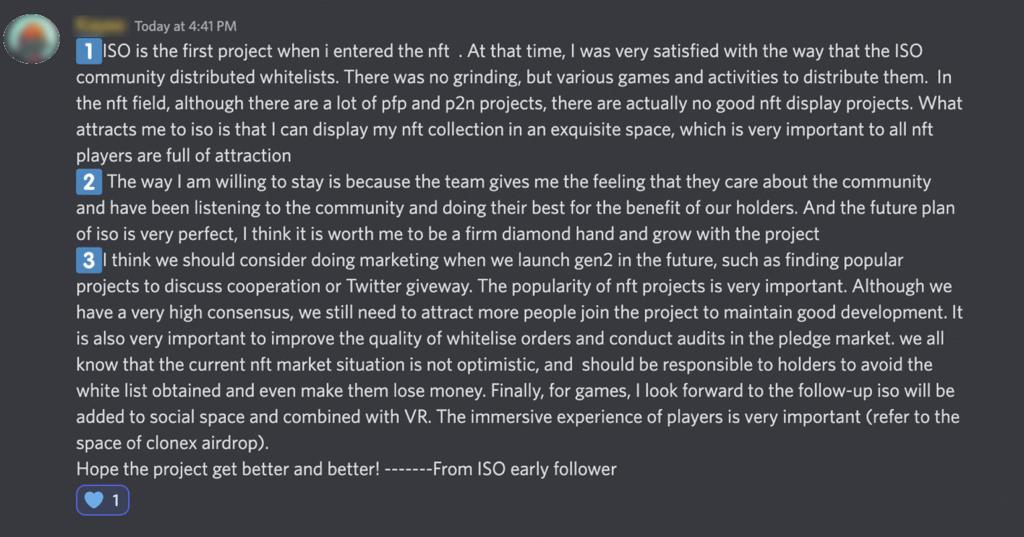 "Satisfied with the way that the ISO community distributed whitelists."

Thanks our early supporter(s)! 🙌

About the WL, we will try to get the best opportunity in the space but as always, WL=/= Financial Advice and remember always DYOR!