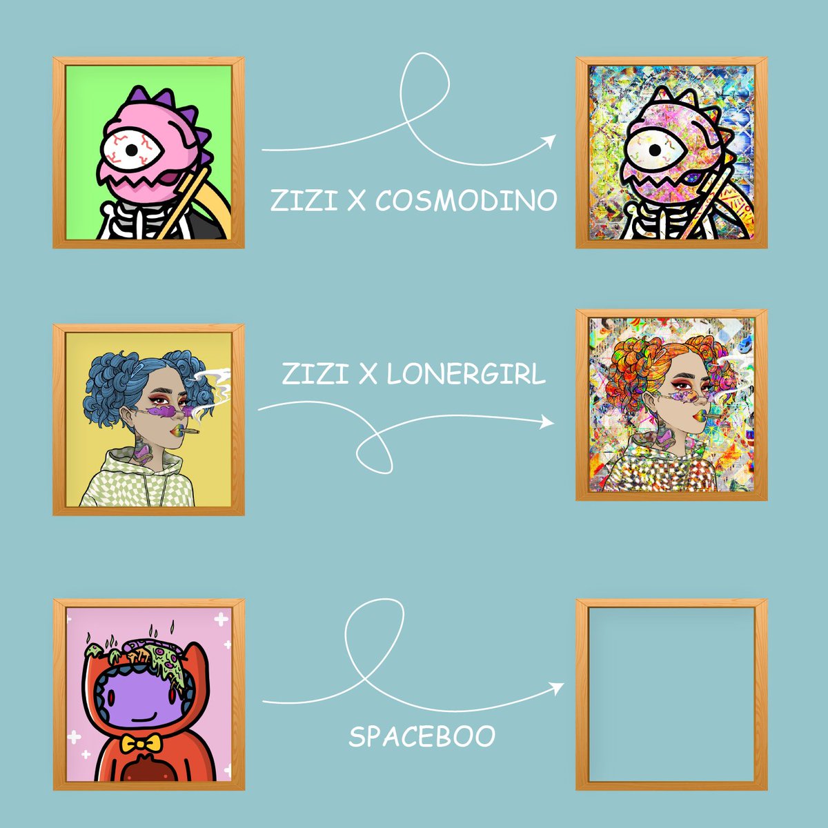 #ZIZIFICATION CONTEST 🖼️
👊Where are those <a href="/SpacebooNFT/">Space Boo</a> at?
👁️Join in order to receive your #zizified #Boo

✅Place your Boo in the comments
✅Follow <a href="/ZizisNft/">ZIZI</a> 
✅Like and retweet

🤞Raffle winner(s) picked in 48 hours