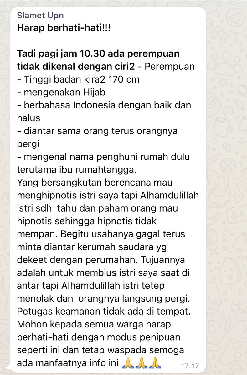Barusan kejadian di perumahan w sekitaran wedomartani.
