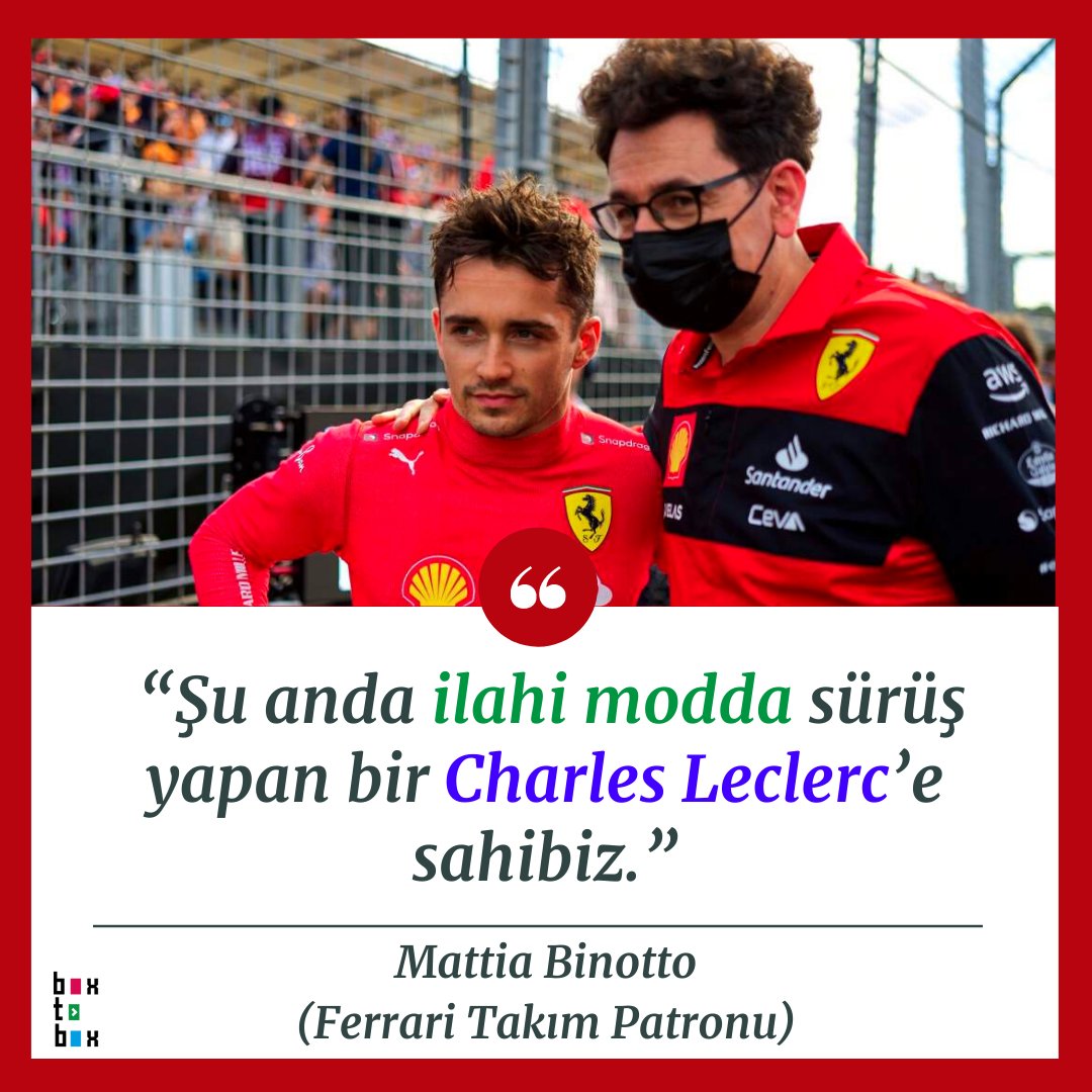 Takım patronumuz Binotto'nun Leclerc için yaptığı açıklama