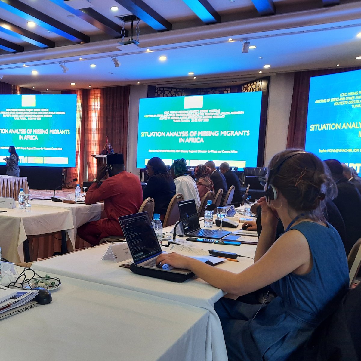 RaniaMachlab's tweet photo. Avec @CICR_Afrique, en #Tunisie, nous participons à la Réunion interétatique d’Afrique du Nord et de l’Ouest pour développer une approche conjointe sur les #MigrantsDisparus le long des routes migratoires.

@achpr_cadhp https://t.co/YdwqfE1R3Z