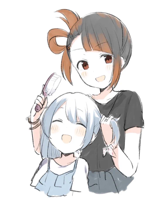 樹里ママ編み込みとかしてるしアオちゃんの髪担当してそうなやつ 