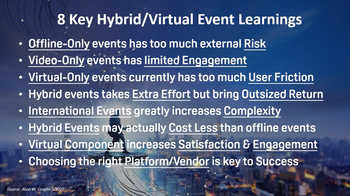 AGraylin's tweet photo. An honor to share the stage with some giants of the #MICE industry at today’s Asian Federation of Exhibition & Convention Associations (#AFECA) online event. Here’s a few slides from my keynote on applying #VR/#XR tech to virtual events in the #metaverse. https://t.co/yWZylZD3ld