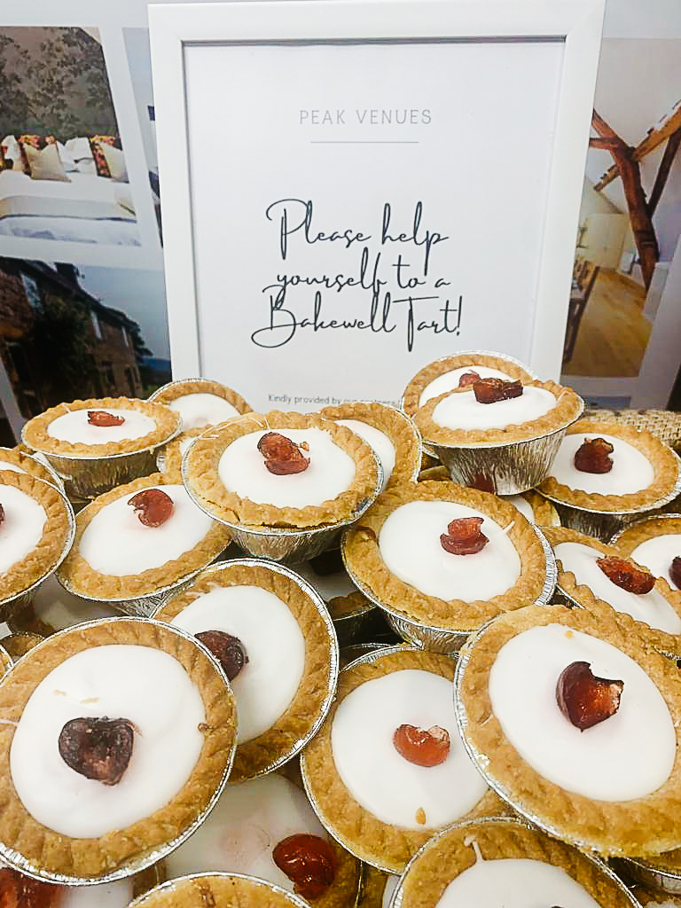 PeakVenues's tweet photo. We obviously wanted to represent the Peaks with our favourite Treats, and have Bakewell Tarts for people to take 😋 https://t.co/NfNlE7lh7V