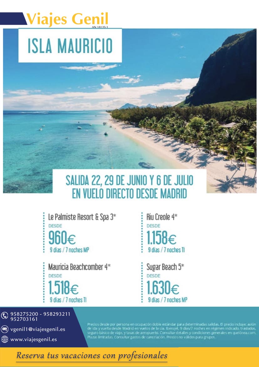 ✈️¿No vamos a Mauricio en vuelo directo desde Madrid a un precio inmejorable?

Llámanos y reserva ya 🏃‍♀️🏃
👇
☎️958275200-952703161

#viajesgenil #islamauricio #ofertasdeviaje #viajesgenil #ganasdeviajar #verano2022