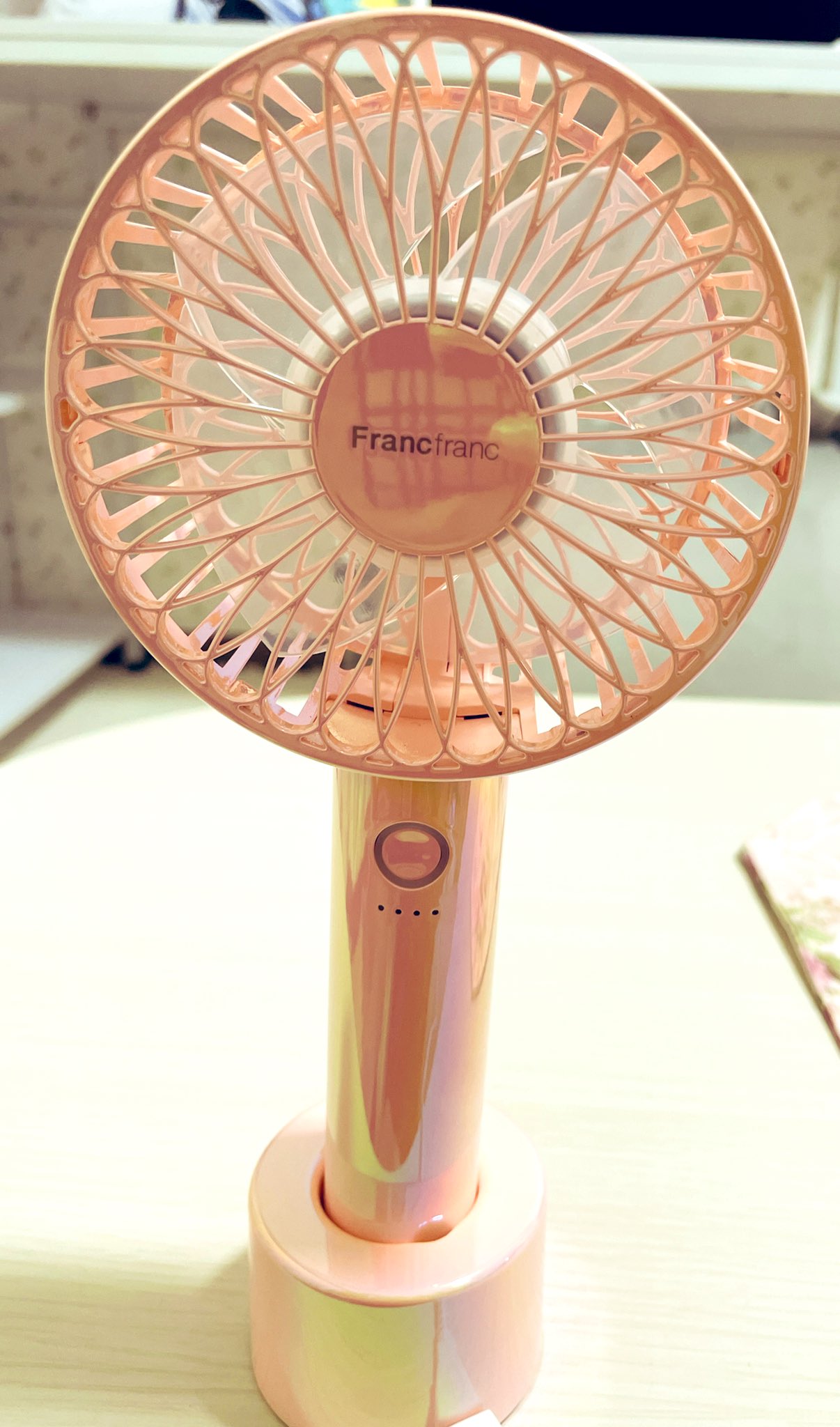 Francfranc フレ ハンディファン オーロラ ピンク スタンド