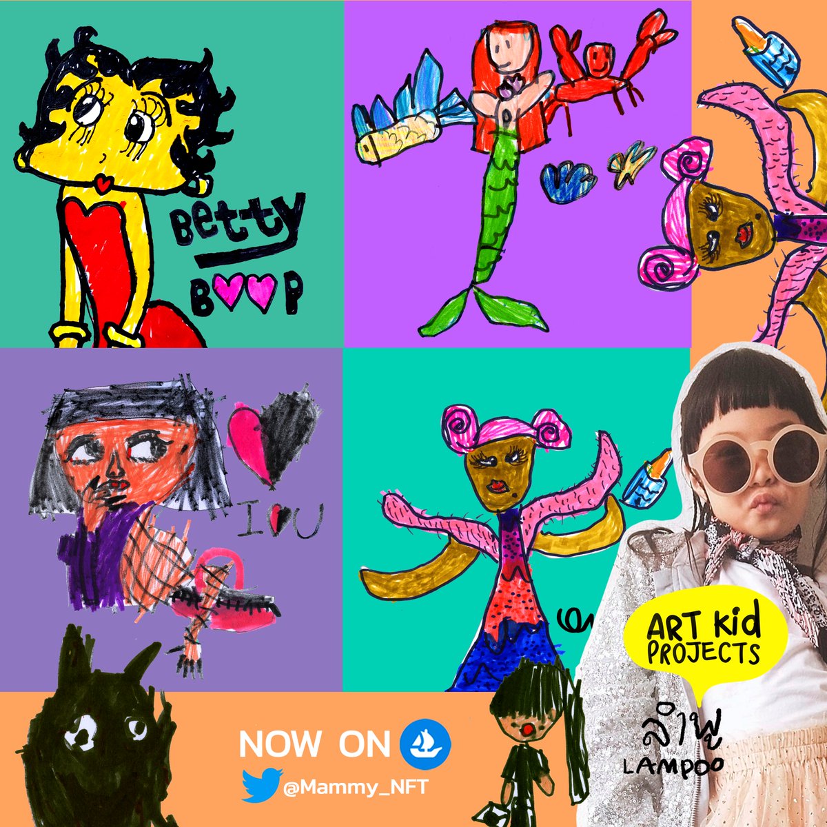 girl gang set on Art Kid Projects 
0.0035-0.0055 WETH : 1 Edition only

opensea.io/collection/art…

#Kidart #Kidartnft #NFTcreator  #NFTs #NFTcommunity #NFTCollector #NFTartist #NFTkids #collectibles #NFTartist #Nftarts  <a href="/nftkidsmag/">NFT Kids mag™</a> #polygon #ลำพูลูกรัก  #LampooKid #ArtKidProjects