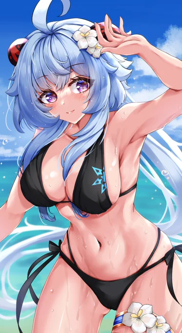 水着!#原神 #イラスト #甘雨 #Genshin_Impact #Ganyu 