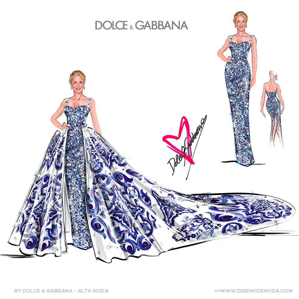 DiseñoDigitaldeModa on Twitter: "Figurín de moda digital de Dolce&amp;Gabbana con el diseño del vestido transformable que lució #FestivaldeCannes2022 la actriz #SharonStone Los vestidos transformables o vestidos 2 en son #tendencia