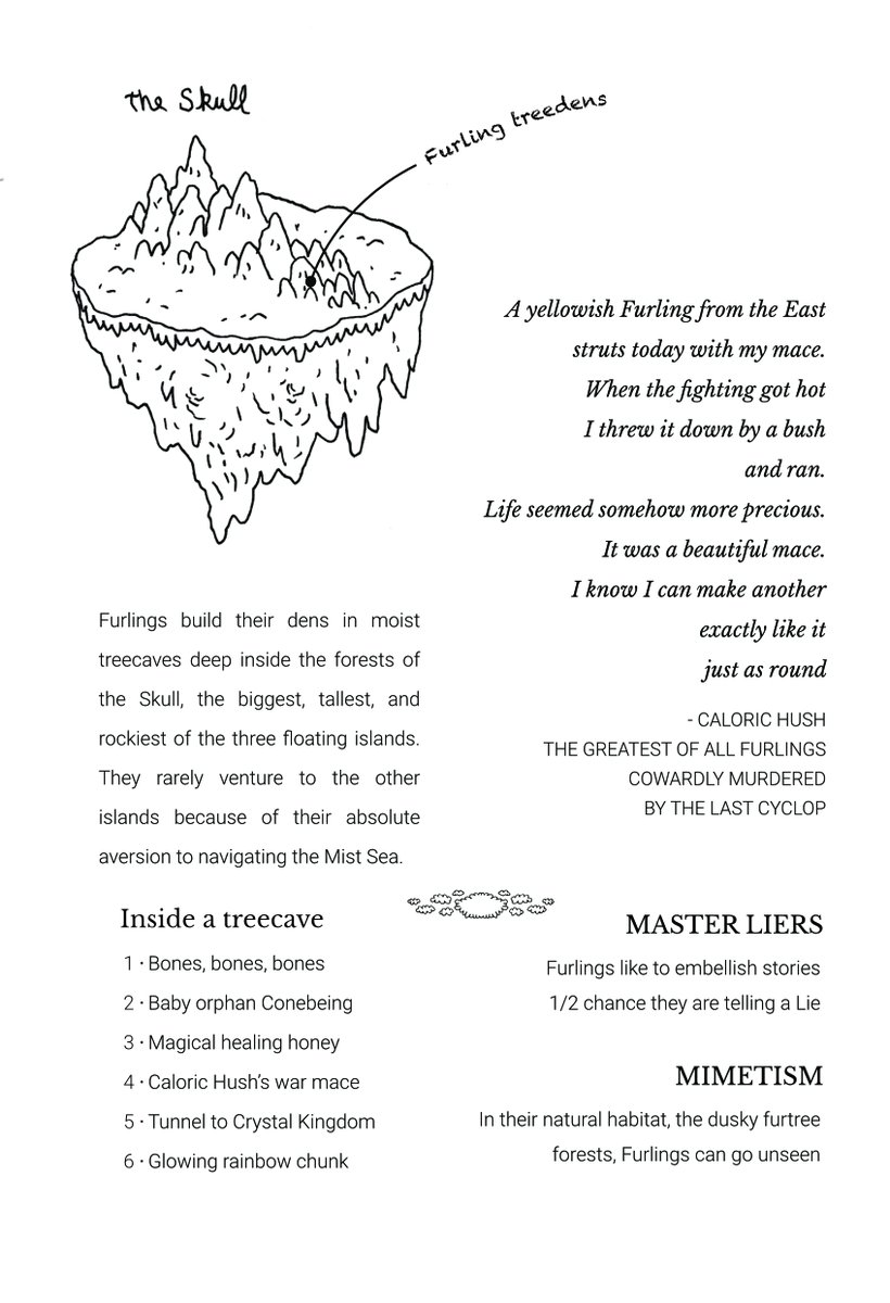 thelostbay's tweet photo. Did you know that I'm planning mini-dungeons for #skyrealms? The first one will be a Furling Treecave What is a Furling? A cute and dangerous being that loves war, poetry and grooming
SKYREALMS sample spread, art by @EvlynMoreau editing by @GoblinMixtape more info in comment https://t.co/MazhB8YuJC