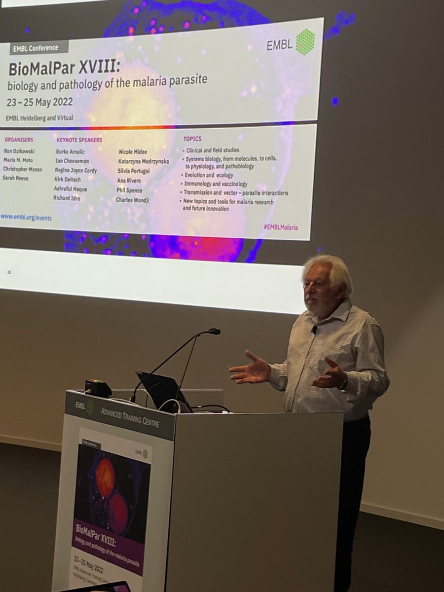 So nice to see Tony Holder receiving the BioMalPar Life Time Achievement Award with such enthusiasm showing what he has done in the past 50 years and with the same enthusiasm about the many open questions to the future.

Cum Laude speech by Mike Blackman 

#EMBLMalaria