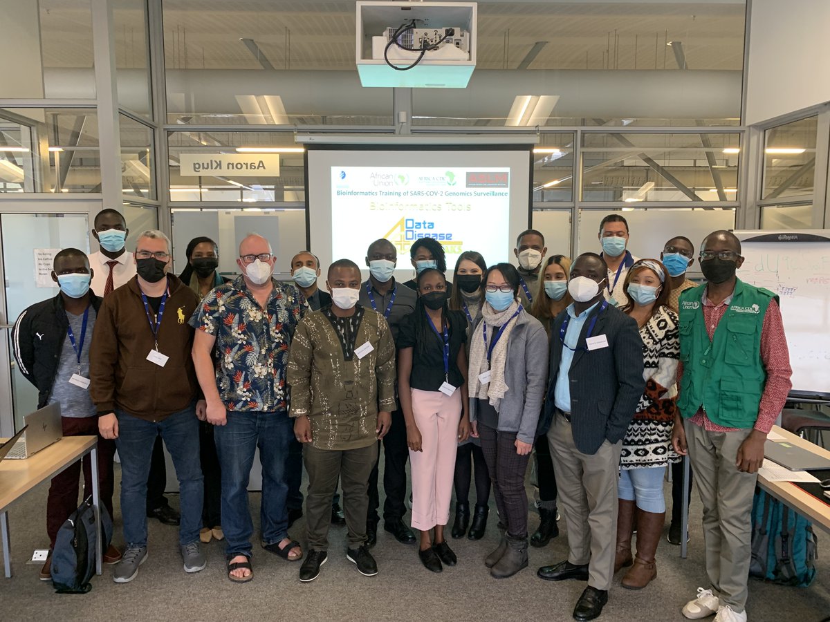 Kudos to all the participants from Egypt, Ghana, Ethiopia, Morocco, DRC, Kenya, Senegal, South Africa, Uganda & Zambia NPHIs in a 5-day hands-on bioinformatics workshop from May 23 to 27 @SANBI_SA @UWConline, Cape Town  supported by @AfricaPGI  & @ASLM_News