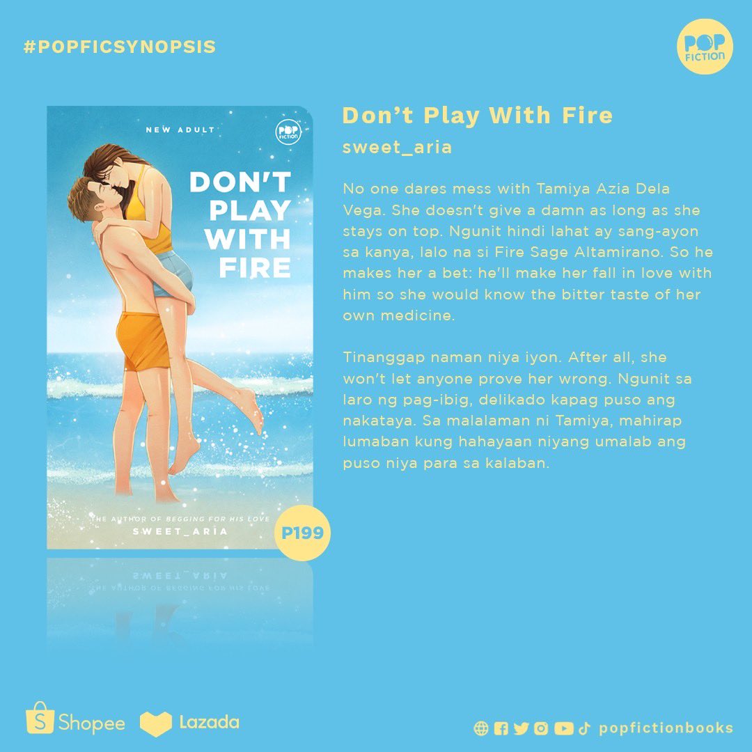 PopFictionBooks's tweet photo. Check out the #POPFICSYNOPSIS of Don’t Play With Fire by sweet_aria.

Available on
Shopee: https://t.co/PtUYzKjqnB
Lazada: https://t.co/eAEYfmFYe7 https://t.co/ejguTMXLMq