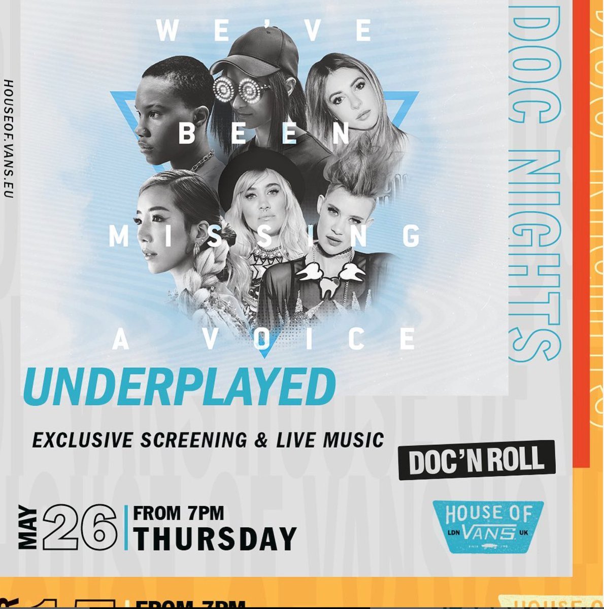 docnrollfest's tweet photo. THIS IS YOUR LAST CHANCE to get your tickets to #UNDERPLAYED at the @HouseOfVansLDN on the 26th May! Remember to get your tickets before they all sell out!

BOOK NOW: 👇👇👇
https://t.co/fFbIETlkeT
#Inequality #Music #Film #Dance #DanceMusic #Electronic https://t.co/mxV7uNXJBq