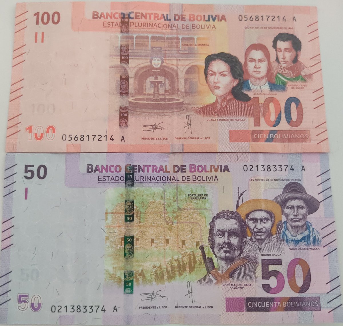 andreeaenchina's tweet photo. Estos billetes Bolivianos son muy coloridos y curiosos. Recogen la preciosa fauna de Bolivia, su flora característica y paisajes deslumbrantes☀️🏞️🏔️🦜🦩
Además de representar héroes nacionales y personajes importantes en la historia boliviana.
#descubreelmundoconAvge https://t.co/sVtsWEIVTN