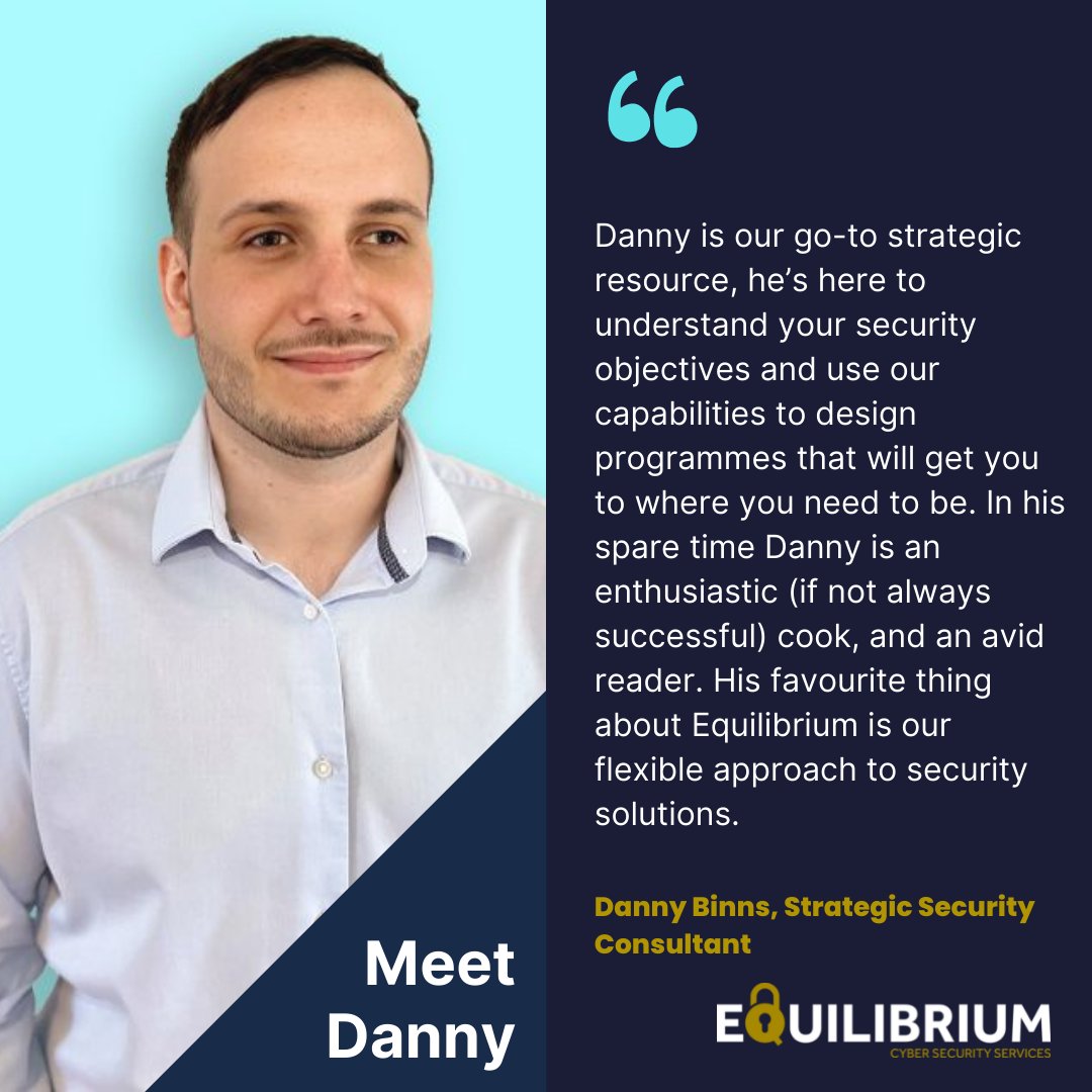 EquilibriumSS's tweet image. ⭐👨‍💼Meet the team Tuesday👨‍💼⭐

Meet Strategic Security Consultant Danny Binns.

#MeetTheTeam #EquilibriumSecurity

Meet more of the team over on our website: lnkd.in/gKdqqXNR