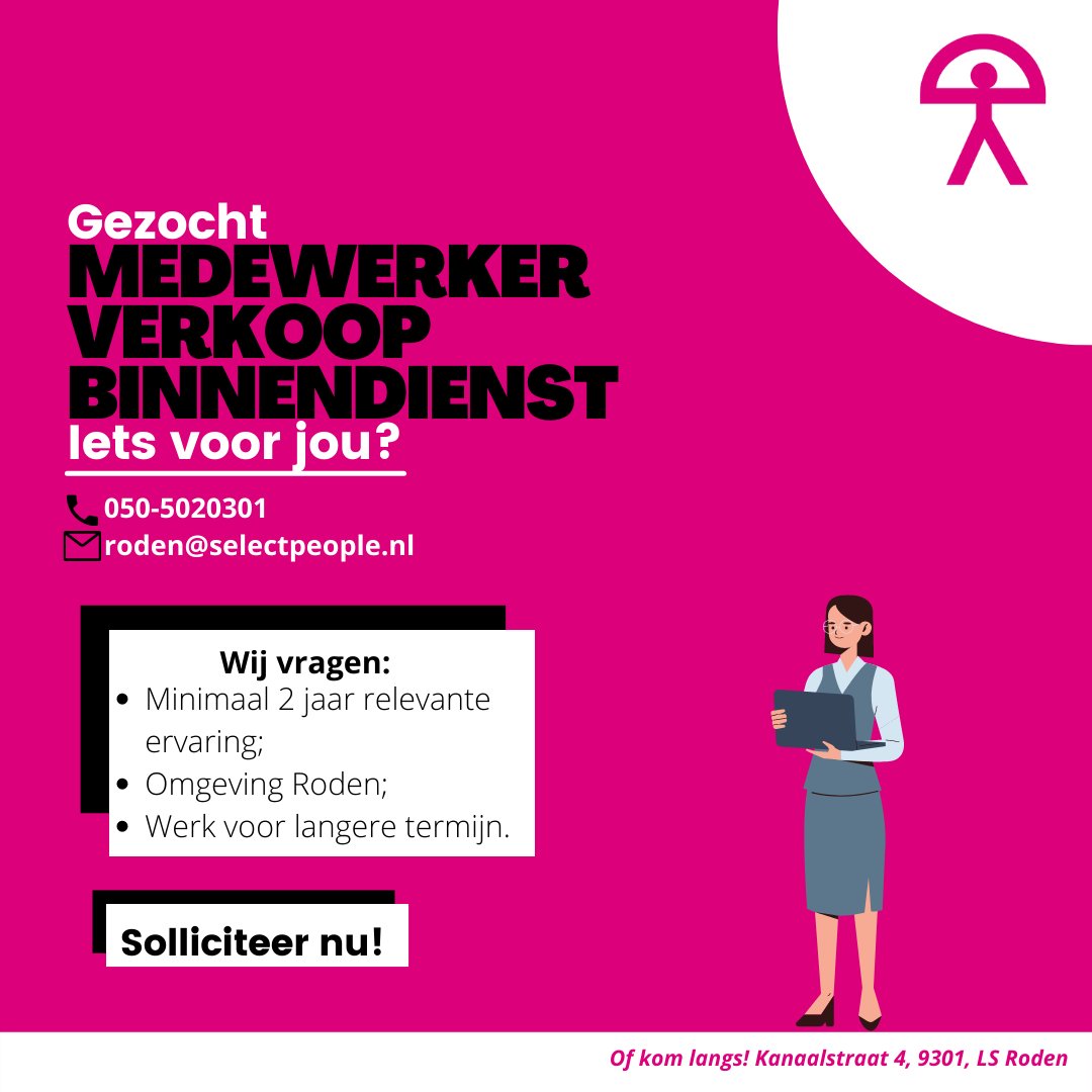 Wij zoeken een medewerker verkoop binnendienst. Is dit iets voor jou? Stuur ons een bericht of bel ons op 050-5020301 en wij nemen zo snel mogelijk contact op!

#verkoop #verkoper