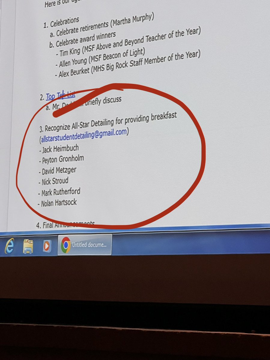 Can we just talk about how a student-owned, student-run, student-launched business is providing breakfast to the entire HS staff today? Thank you, <a href="/star_detailing/">All Star Student Detailing</a>