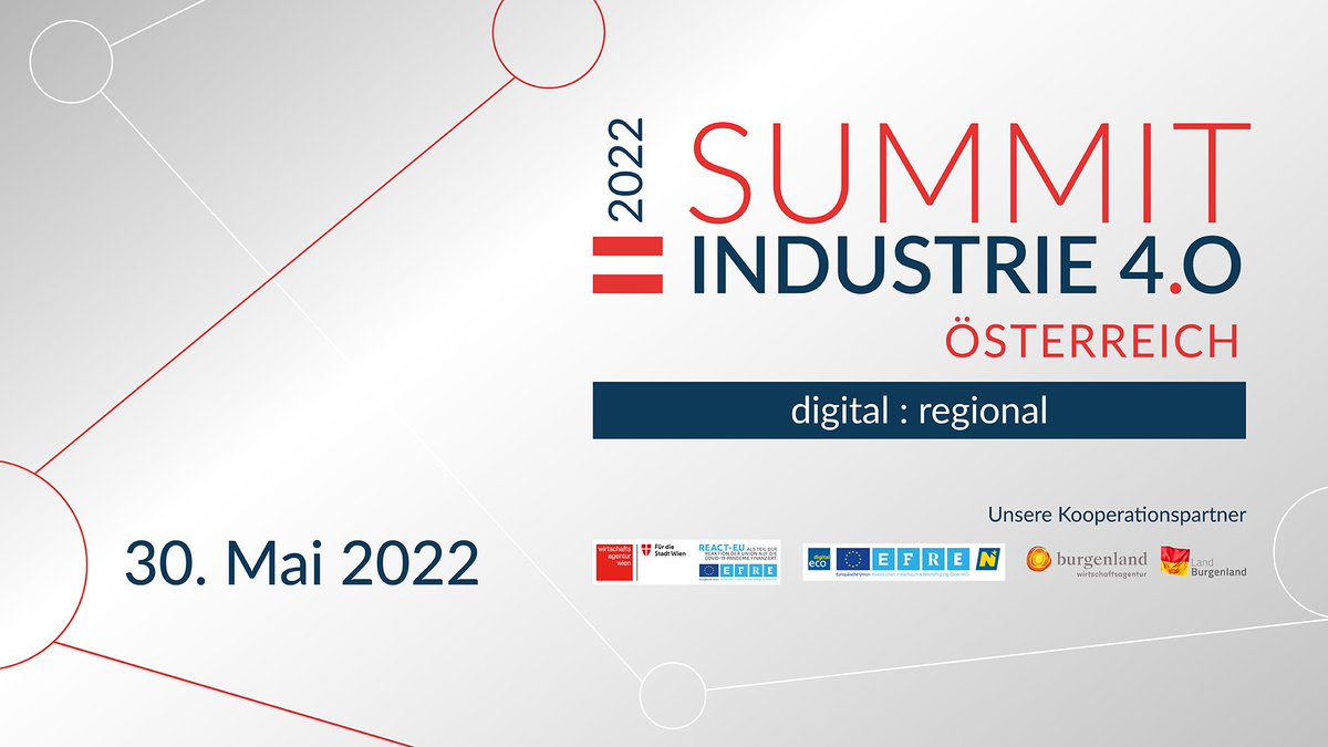 We are participating in the Summit Industry 4.0 Vienna on May 30th 🗓

<a href="/crateio/">Crate.io</a> Founder and President <a href="/machineonthego/">Christian Lutz</a> will talk about modern #data architectures for #digitization at 3:45 PM CET. 

Join us and make sure to meet us at our booth 👋
hubs.ly/Q01b-Yj40